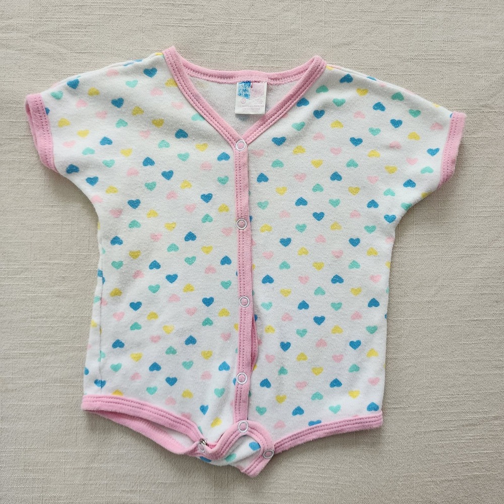 Vintage Pastel Heart Romper 3-6 months